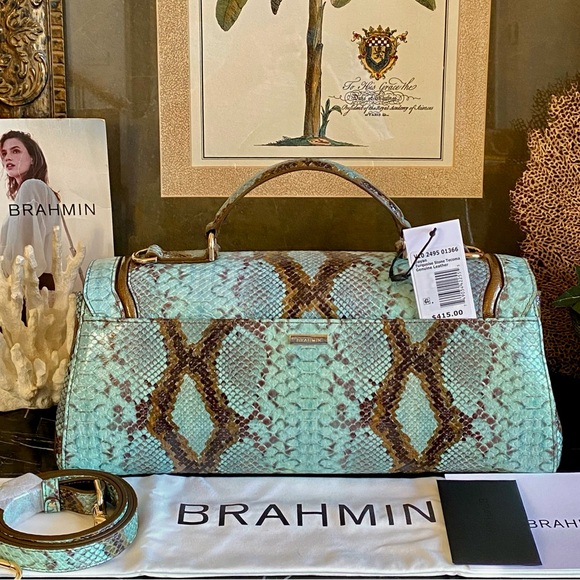 5⭐️SELLER! BRAHMIN 
NWT ($415)🌵Turquoise Stone Tecoma Dayan Satchel MAGNIFICENT! - Picture 5 of 14